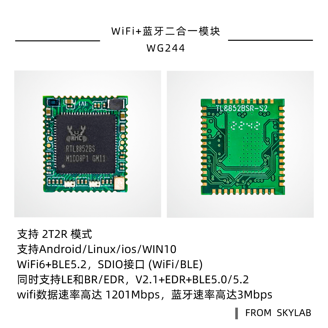 SDIO wifi6模块WG244可以实现哪些功能，SDIO接口wifi蓝牙二合一模块应用场景